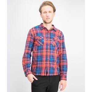 Levi's Men Long Sleeve Plaid Shirt, Red and Blue Men's Large Casual Weekend